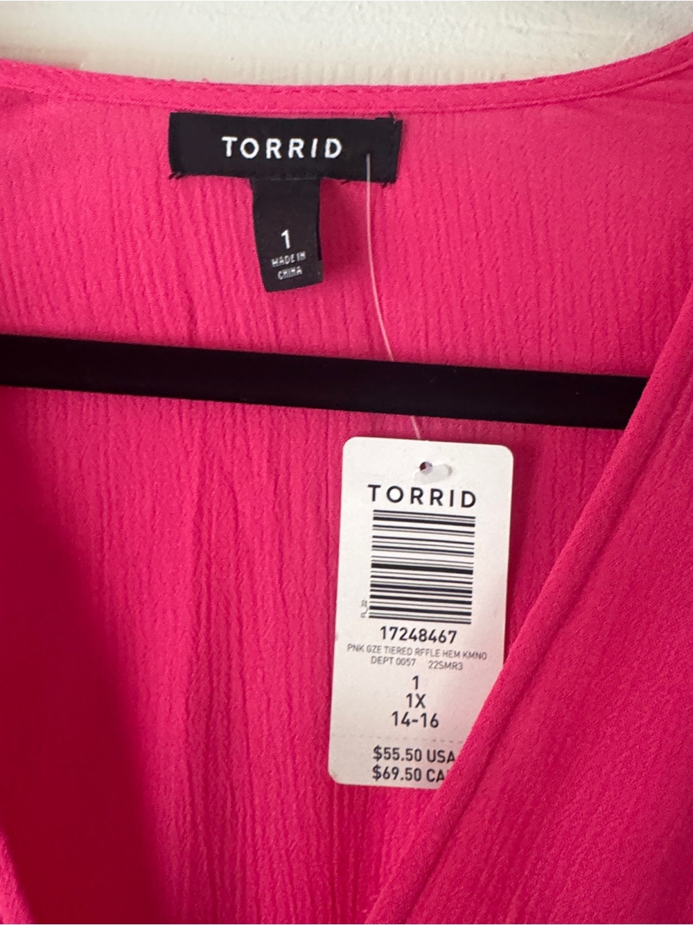 NEW Torrid Fuchsia V-Neck Tiered Tunic Dress, 1X - Picture 3 of 8